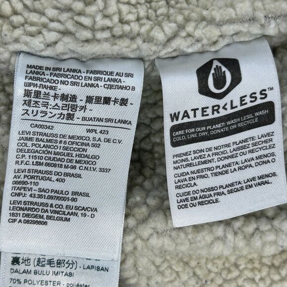 Levis Womens Sherpa Lined Jean Jacket Large Baggy Trucker Denim Blue 72867-0003 - Picture 9 of 15